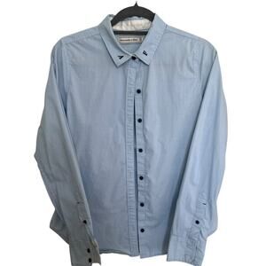 Abercrombie & Fitch 90s Women’s Button Up Shirt Embroidered Collar Blue Medium